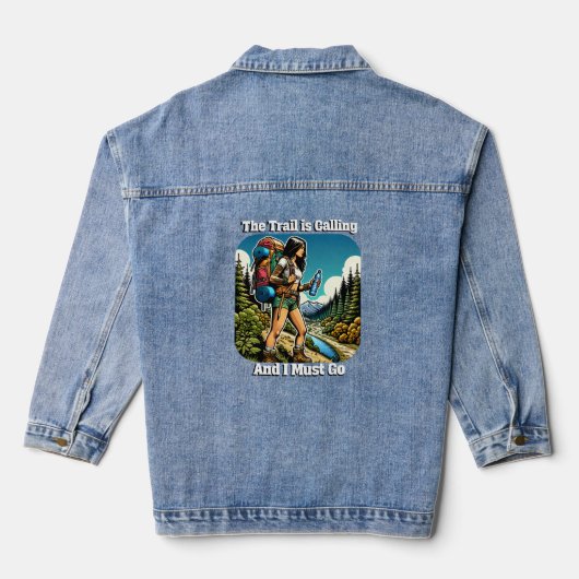 Het pad roept en ik moet gaan denim jacket (Achterkant)