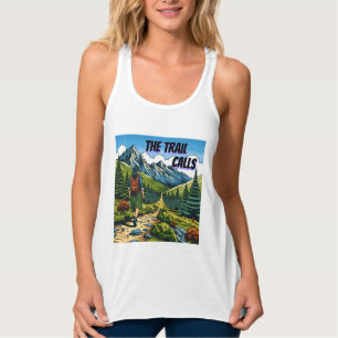 Het pad roept Vrouw die over een pad wandelt Tanktop