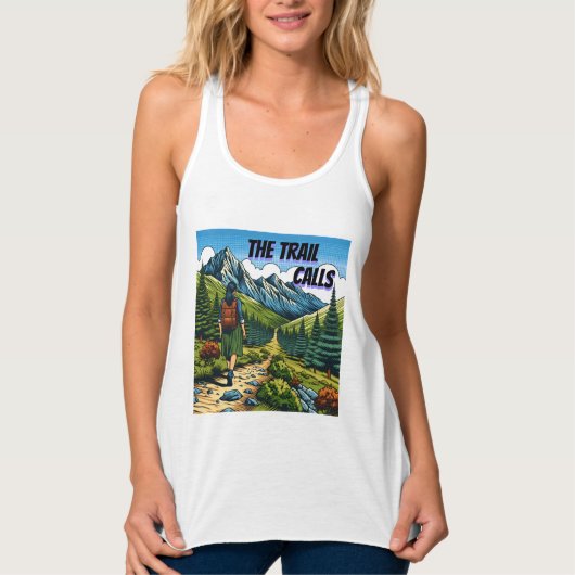 Het pad roept | Vrouw die over een pad wandelt Tanktop (Voorkant)