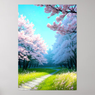 Het pad van de bloesems, de Alley van Sakuras Poster