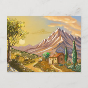 Het pad van de hut briefkaart