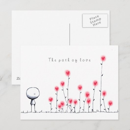 Het pad van de liefde briefkaart (Voorkant / Achterkant)