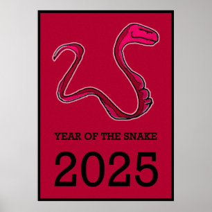 Het pad van de slang: maannieuwjaarskunst Stap in Poster