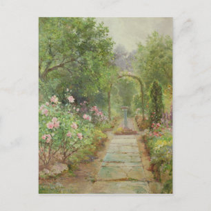 Het pad van de tuin briefkaart