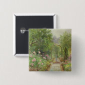 Het pad van de tuin vierkante button 5,1 cm (Voorkant /achterkant)