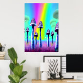 Het paddenstoelbos | AI Art Poster (Thuiskantoor)