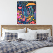 Het paddenstoelenbos is magisch canvas afdruk (Insitu (Slaapkamer))