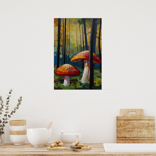 Het paddenstoelenbos poster (Keuken)