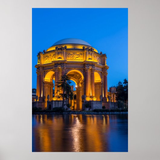 Het Palace Of Fine Arts bij zonsopgang Poster (Voorkant)