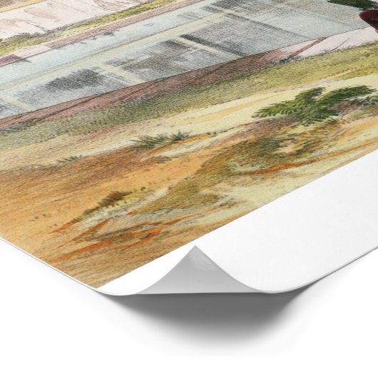 Het paleis en de tuinen van Ashref, Perzië, bord 8 Poster (Hoek)