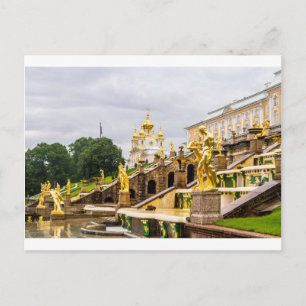 Het Paleis en Tuinen St. Petersburg Rusland van Briefkaart