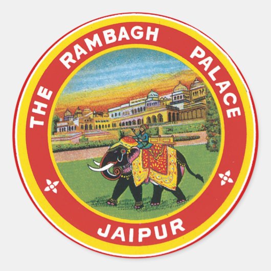 Het paleis Rambagh Jaipur Ronde Sticker (Voorkant)