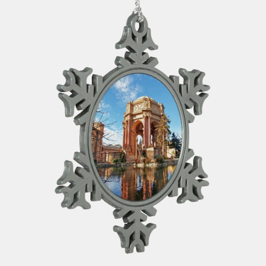 Het paleis San Fransisco Tin Sneeuwvlok Ornament (Links)