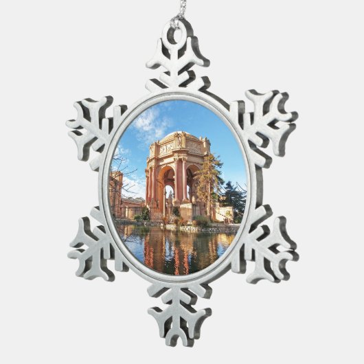 Het paleis San Fransisco Tin Sneeuwvlok Ornament (Rechts)