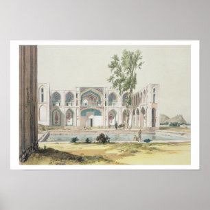 Het paleis Tchar-Bag in Isfahan, Persia, bord Poster