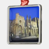 Het paleis van de paus in Avignon bij zonsondergan Metalen Ornament (Links)