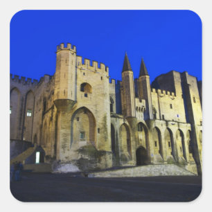 Het paleis van de paus in Avignon bij zonsondergan Vierkante Sticker
