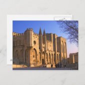 Het paleis van de paus in Avignon met mensen Briefkaart (Voorkant / Achterkant)