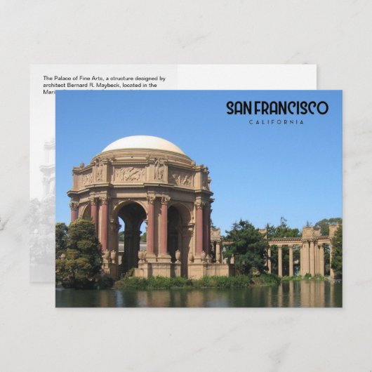 Het paleis van fijne kunsten, CA - briefkaart (Voorkant / Achterkant)