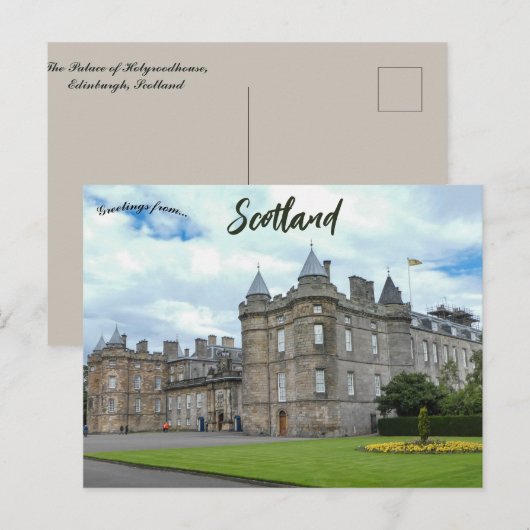 Het Paleis van Holyroodhouse Edinburgh Schotland Briefkaart (Voorkant / Achterkant)