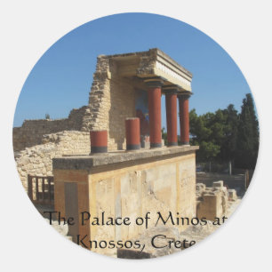 Het paleis van Minos in Knossos, Kreta, GRIEKENLAN Ronde Sticker