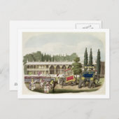 Het paleis van Tippoo Sahib (1749-99), gegraveerd  Briefkaart (Voorkant / Achterkant)