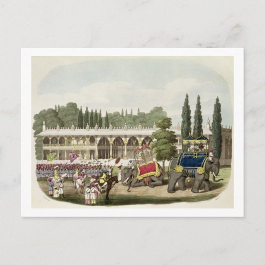 Het paleis van Tippoo Sahib (1749-99), gegraveerd  Briefkaart (Voorkant)