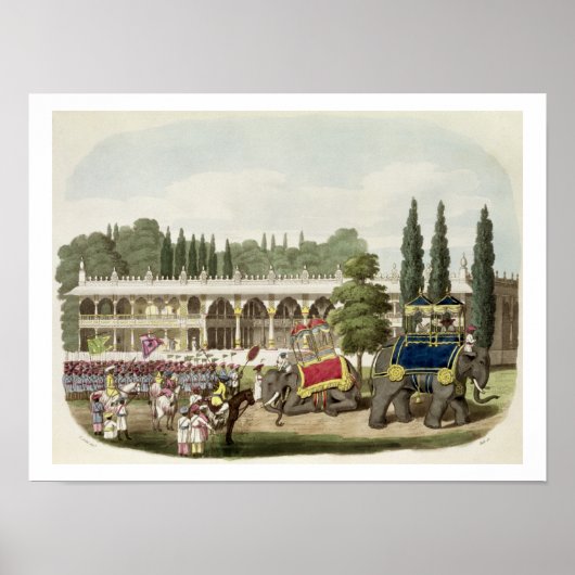 Het paleis van Tippoo Sahib (1749-99), gegraveerd  Poster (Voorkant)