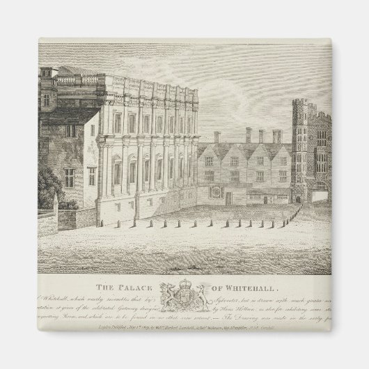 Het paleis van Whitehall, uit een tekening in het  Magneet (Voorkant)