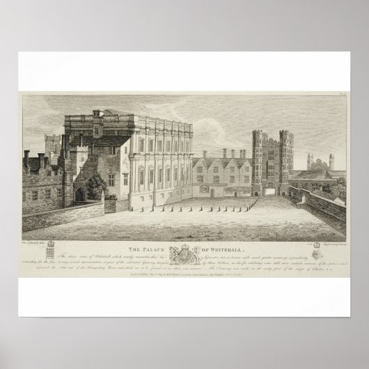 Het paleis van Whitehall, uit een tekening in het Poster (Voorkant)
