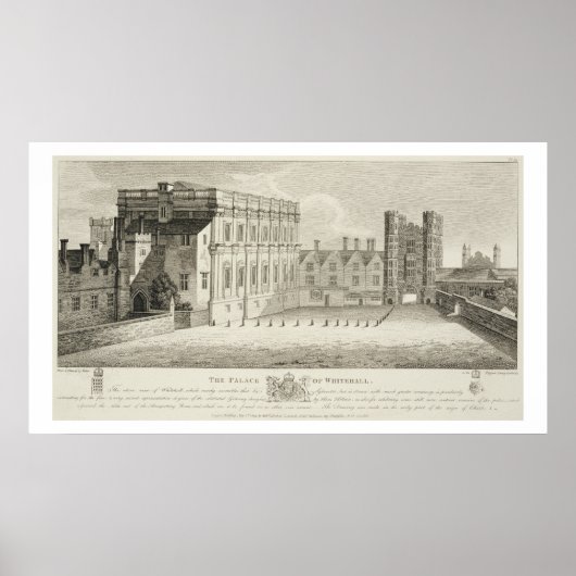 Het paleis van Whitehall, uit een tekening in het Poster (Voorkant)