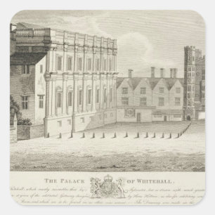 Het paleis van Whitehall, uit een tekening in het Vierkante Sticker