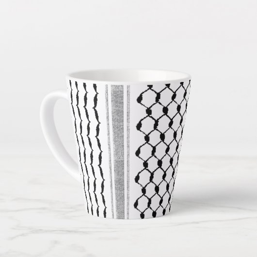 Het Palestijnse Arabisch Kufiya Hatta Pattern Gepe Latte Mok (Linkerhoek)