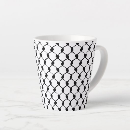 Het Palestijnse Arabisch Kufiya Hatta Pattern Gepe Latte Mok (Rechterhoek)