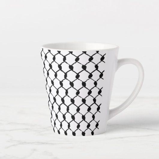 Het Palestijnse Arabisch Kufiya Hatta Pattern Gepe Latte Mok (Rechts)