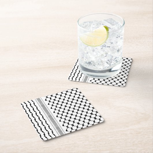 Het Palestijnse Arabisch Kufiya Pattern Gepersonal Kartonnen Onderzetters (Insitu)