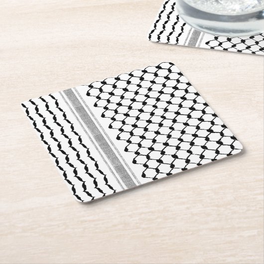 Het Palestijnse Arabisch Kufiya Pattern Gepersonal Kartonnen Onderzetters (Schuin)