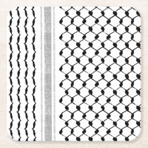 Het Palestijnse Arabisch Kufiya Pattern Gepersonal Kartonnen Onderzetters