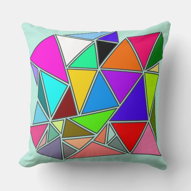 Het palet van de Kleur van Driehoeken in Mint Acht Kussen (Voorkant)