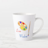 Het Palet van de kunst met de Borstel van de Verf Latte Mok (Rechts)