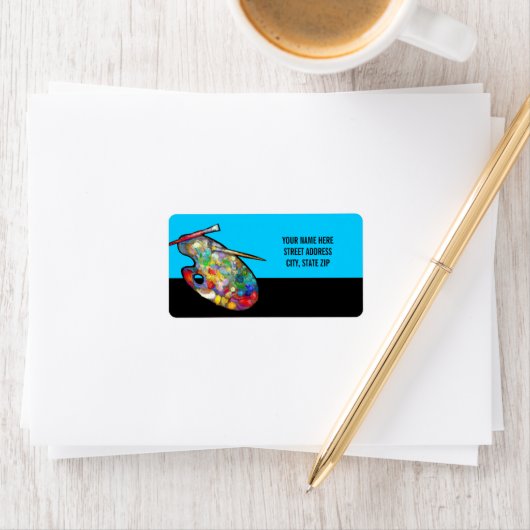 Het palet van de kunstenaar Adres dat Etiketten bi (Insitu)