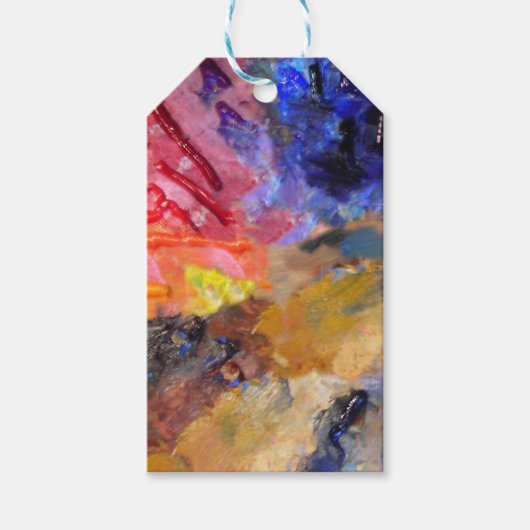 Het Palet van de Kunstenaar van de Schilder Kleurr Cadeaulabel (Voorkant)