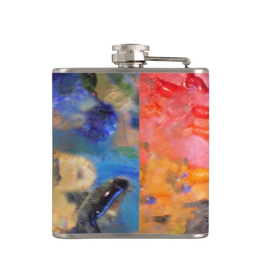 Het Palet van de Kunstenaar van de Schilder Kleurr Heupfles (Achterkant)