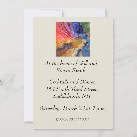 Het Palet van de Kunstenaar van de Schilder Kleurr Kaart (Achterkant)