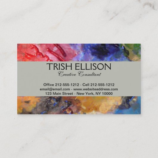 Het Palet van de Kunstenaar van de Schilder Kleurr Visitekaartje (Achterkant)