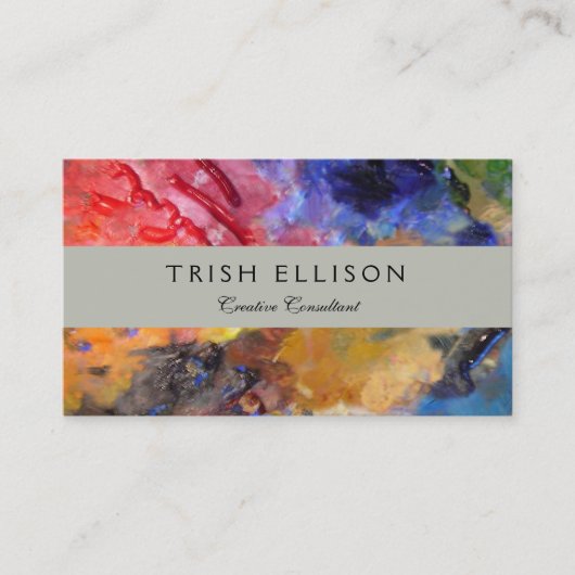 Het Palet van de Kunstenaar van de Schilder Kleurr Visitekaartje (Voorkant)