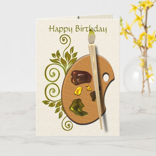 Het Palet van kunstenaars Kaart (Gele Bloem)