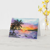 Het Palm Beach van de zonsondergang Kaart (Gele Bloem)