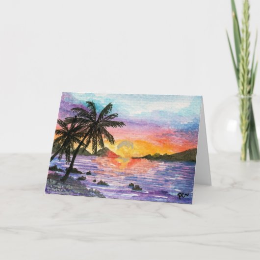 Het Palm Beach van de zonsondergang Kaart (Voorkant)