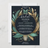 Het Palm Tree Beach Green en Gold Vrijgezellenfees Kaart (Voorkant)